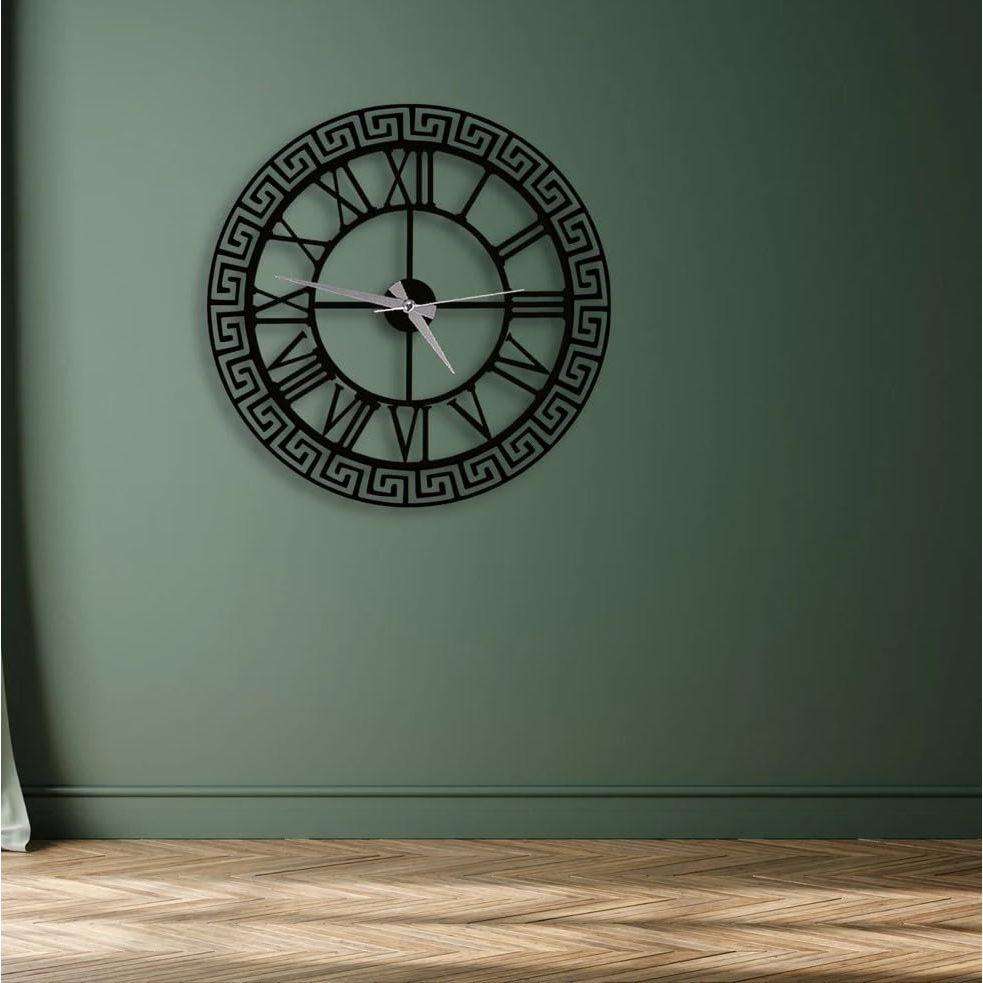 Large World Map Wall Clock, Metal Minimalist Modern Clock, Round Silent Non-Ticking Battery Operated Wall Clocks for Living Room/Home