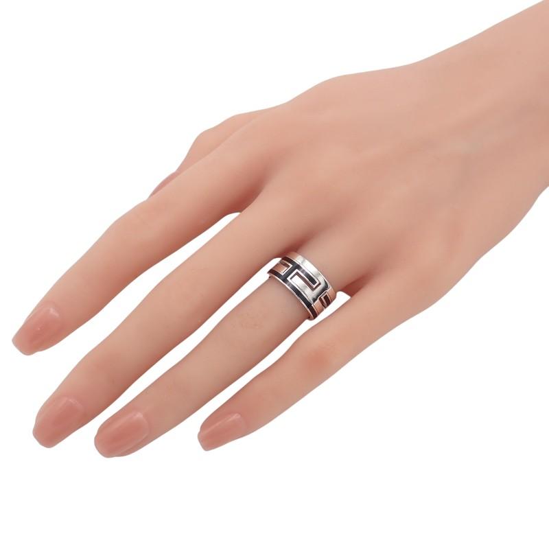 HERMES  #11(JP Size)  ring black Silver925 Women