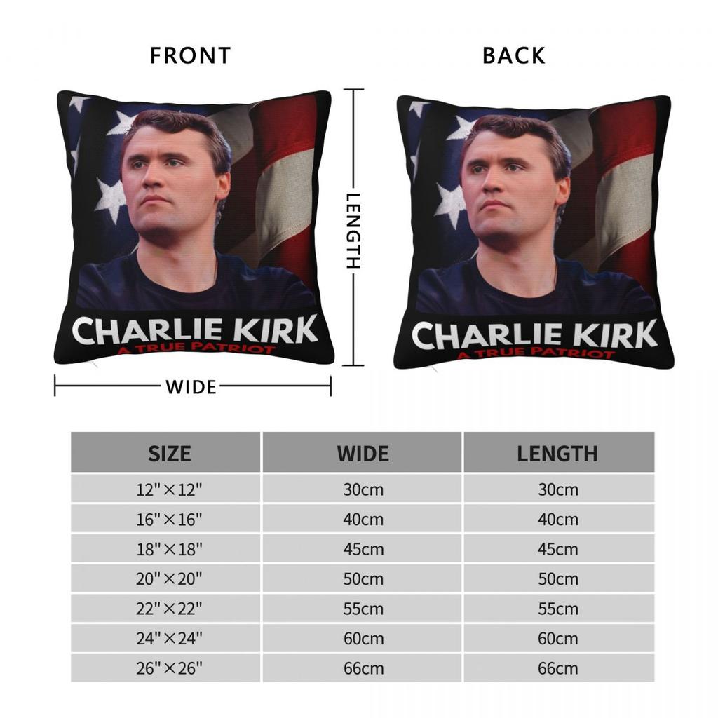 Freedom Must Be Defended Charlie Kirk Pillowcase Soft Fabric Cushion Cover Gift Throw Pillow Case Cover Seat Zipper 45*45Cm