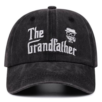 The Grandfather Retro Washed Letter Embroidered Baseball Cap for Women Men Outdoor Fashion Versatile Casual Hat