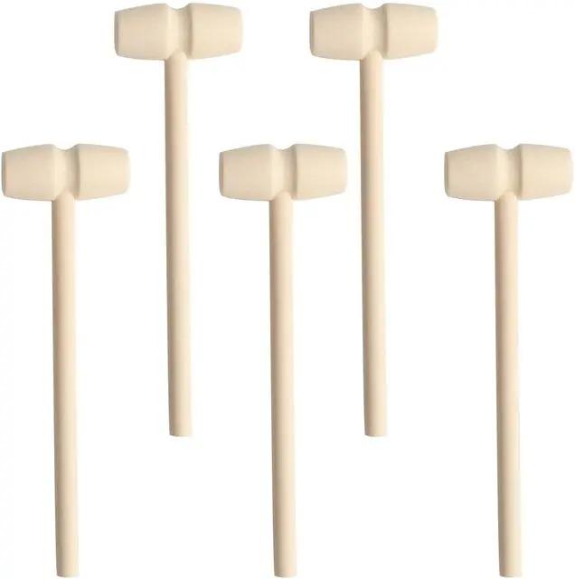 Small Wooden Mallets Mini Wood Hammer For Seafood Crab Lobster Hammer Pounding Toy for Boys Girls Breakable Chocolate Heart Tool