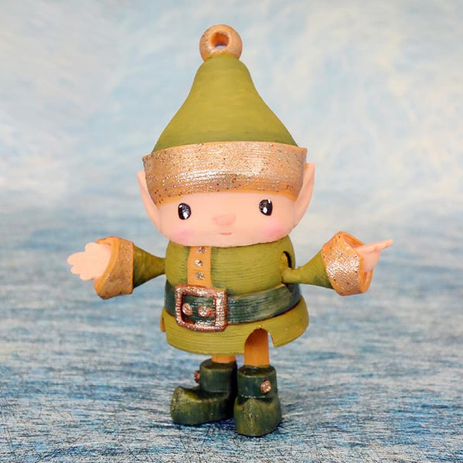 

3D-печатная подвижная рождественская кукла, игрушка, модель украшения, подвижная модель персонажа One Size зелёный