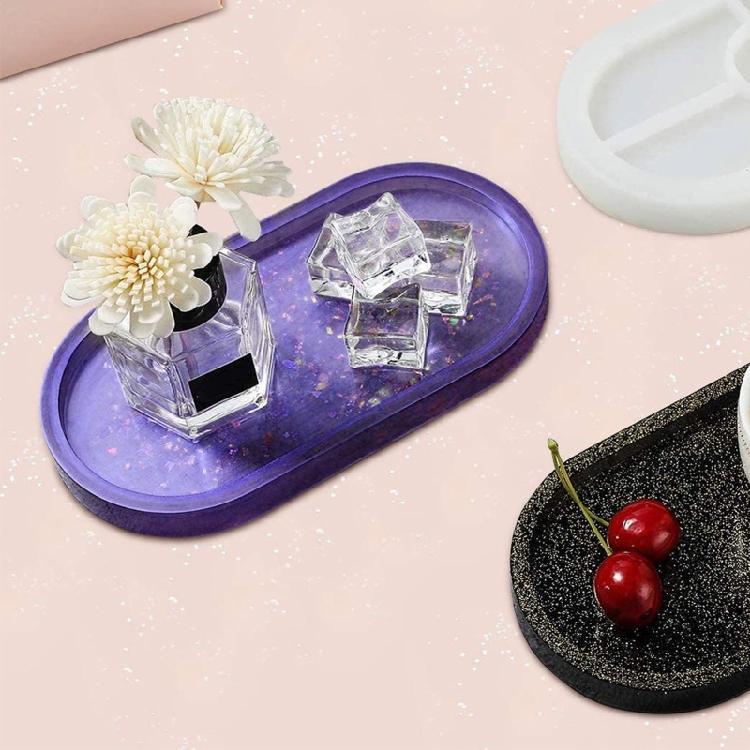 Silicone Resin Oval Tray Mold,Epoxy Resin Casting Mold for Jewelry Storage Plate