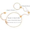 Stainless Steel Round Ball Connecting Finger Bracelet for Women Luxury Shiny Zircon Beads Not Fade Hand Chain Waterproof Jewelry
