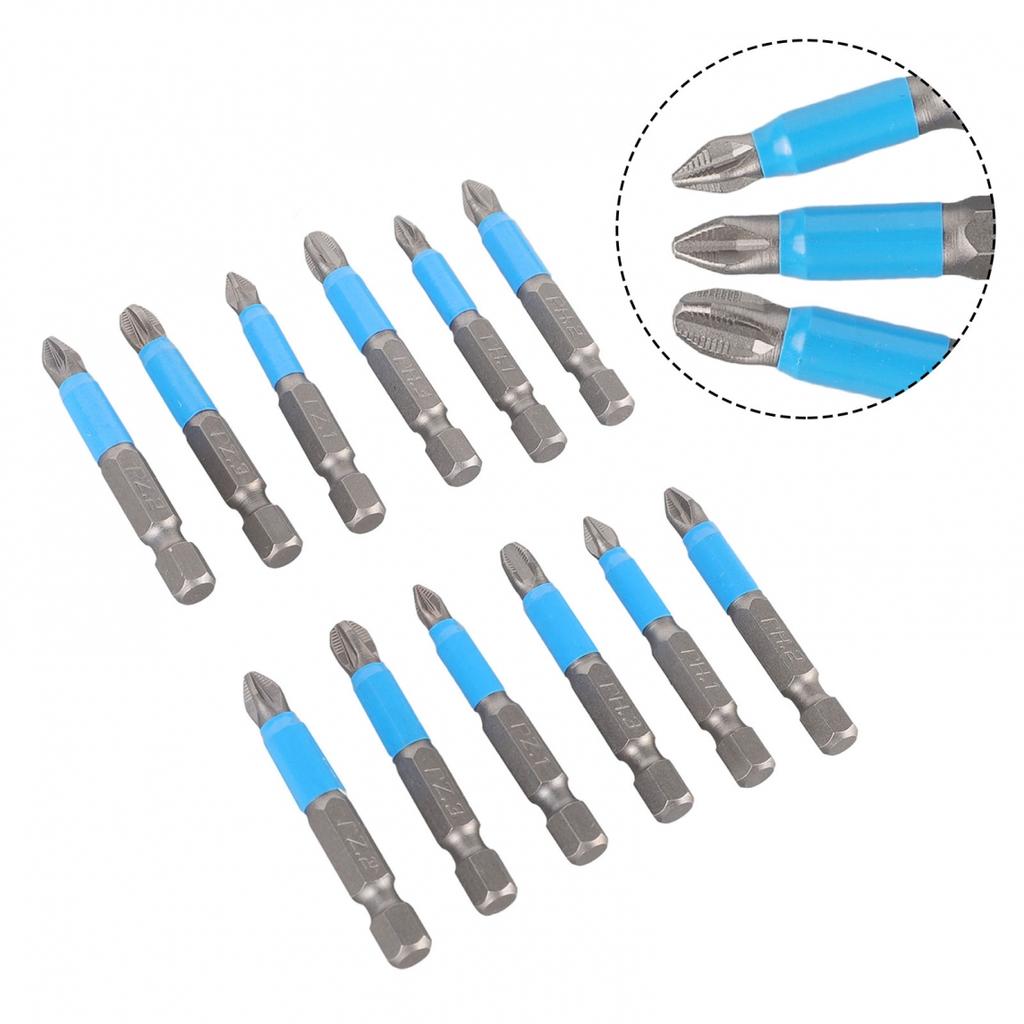 Nutdrivers Screwdriver Bit PH1 PH2 PH3 PZ1 PZ2 PZ3 1/4inch 12Pcs 50mm