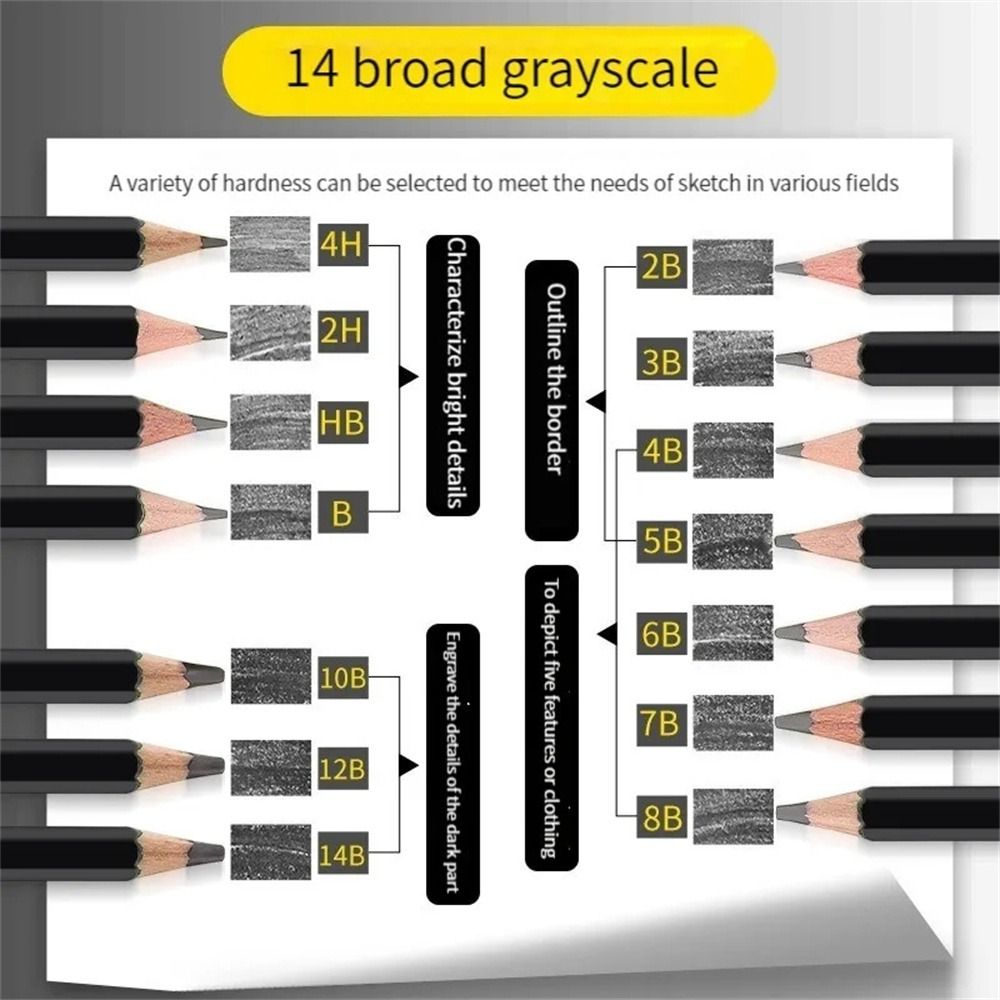 4B 5B 6B 7B 8B Sketch Pencil Set HB 2H 4H B 2B 3B Drawing Pencil Graphite Pencil Stationery