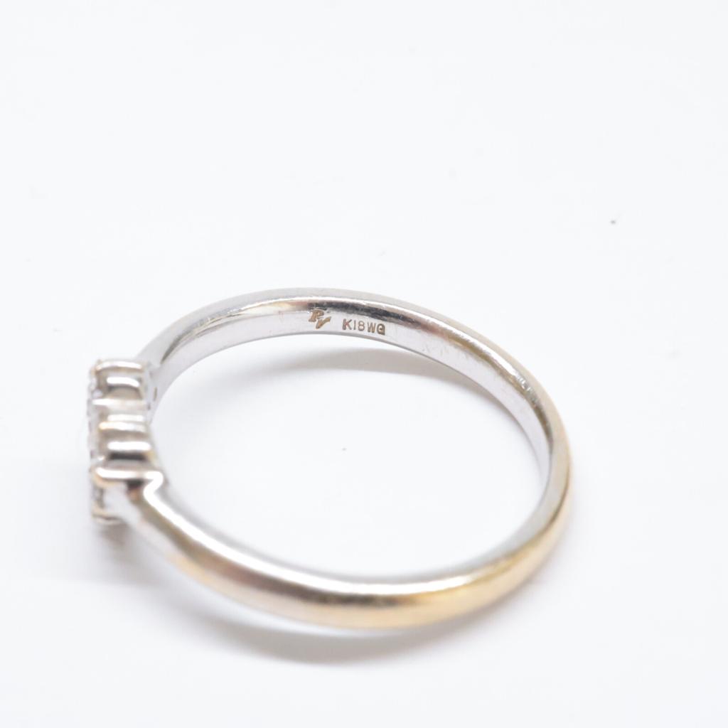 PonteVecchio K18WG 0.12 Heart Diamond Ring ring White goldUsed