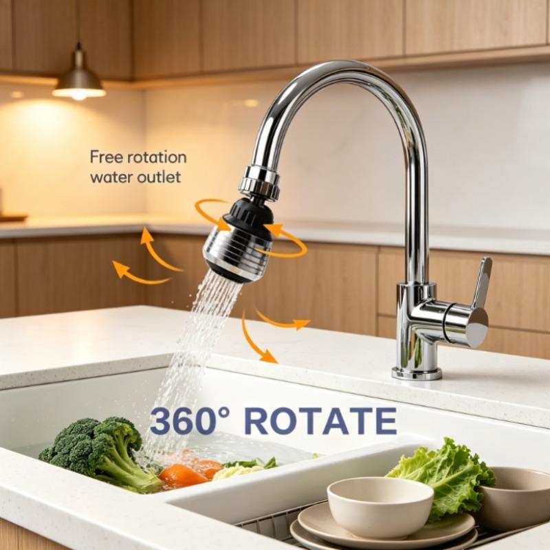 1pc 360° Rotating Water Saving Faucet Aerator – Kitchen Diffuser,Nozzle Filter, Adapter – Anti-Splash & Easy Clean,Universal Fit
