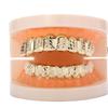 Hip Hop Jewelry 8 Top and Bottom Brass Grillz for Teeth Real Gold Plated Teeth Grillz Rapper Party Accessories