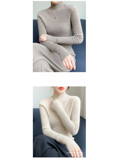 Women's Knitwear Sweater: Half-High Neck, Slim Fit Long Sleeve Top for Autumn/Winter
