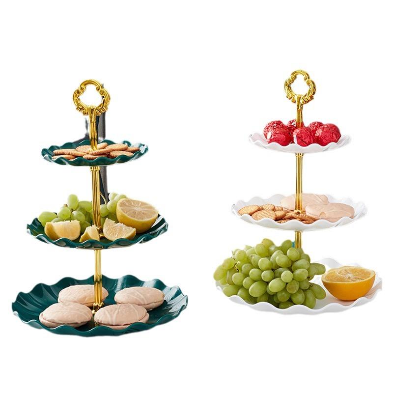 European Multi-Layer Candy Plate Wedding Ktv Living Room Creative Fruit Plate Dried Fruit Plate Refreshment Plate Three-Layer Fruit Plate