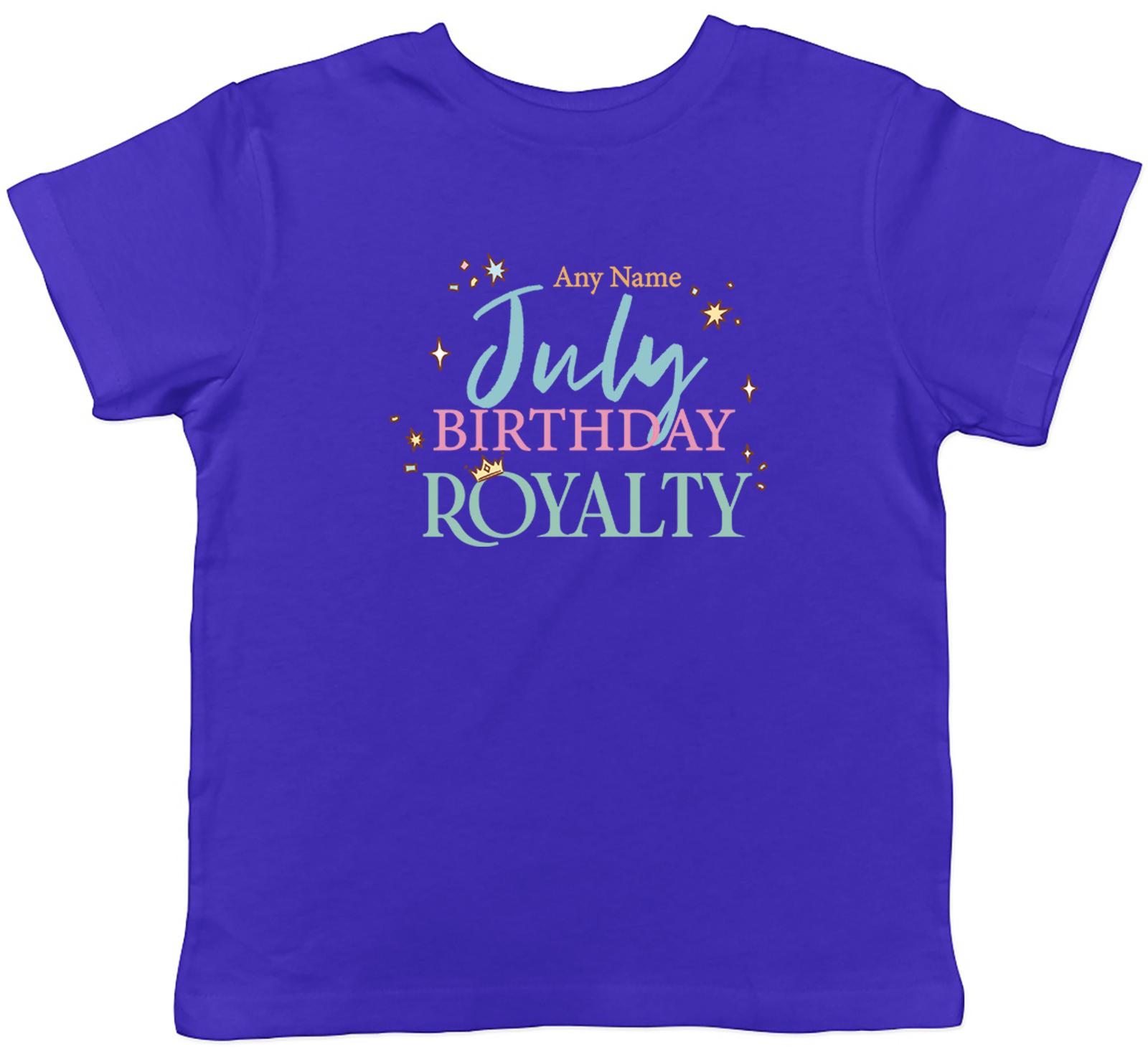 Personalised July Birthday Royalty Kids T-Shirt Boys Girls Gift 110
