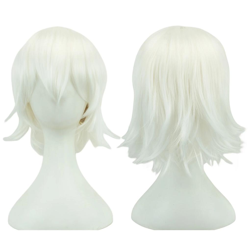 Parrucca Cosplay Corta Sintetica Unisex 12 Pollici per Festa BOB con Frangia Rosa Biondo Arancione Costume di Halloween Parrucca Lolita
