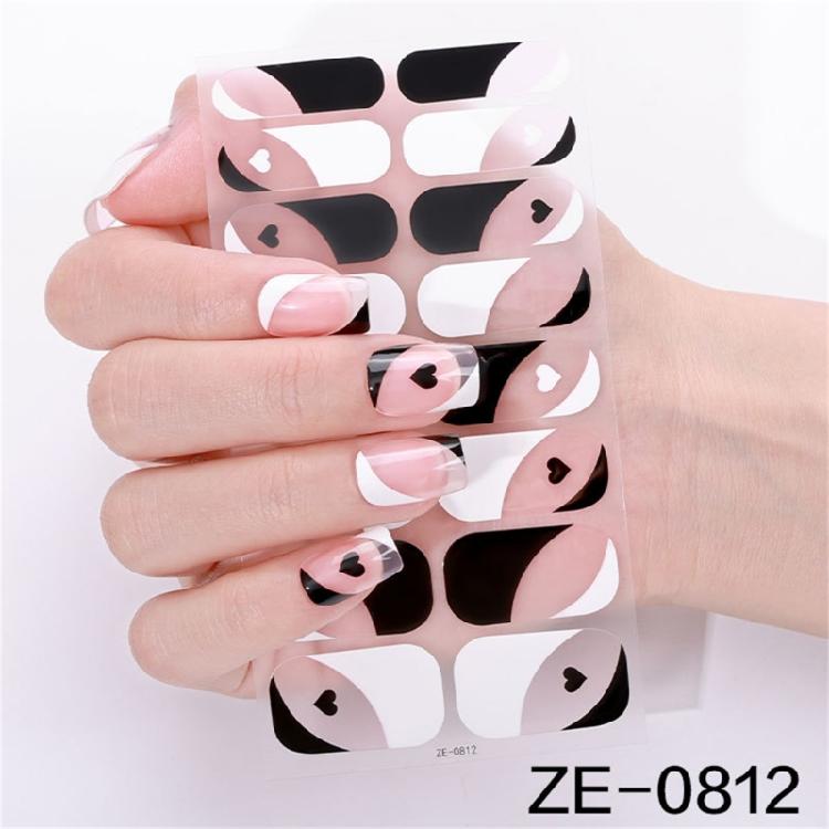 Gels Nail Sticker French Tip Nails Polish Strips Manicures Sticker Waterproof Gels Nail Wraps Gels Nail Strips
