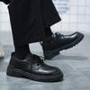 Fashion Lace Up Leather Shoes for Men Platform Round Toe Thick Sole Shipping Free New In Man Casual Shoe Legitimate 2024 Trend Low Price