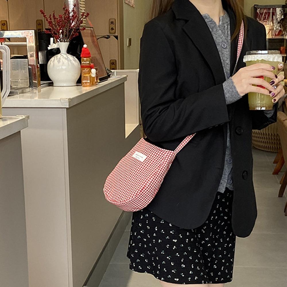 Cute Crossbody Phone Pouch Plaid Grid Shoulder Bag Casual Small Square Bag Travel