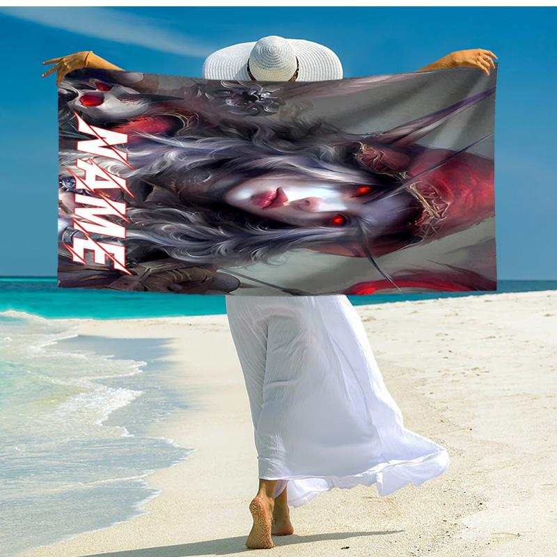 Personalized customized proof beach towel with World of Warcraft pattern - soft, absorbent,quick-drying,perfect swimming,camping&bathing