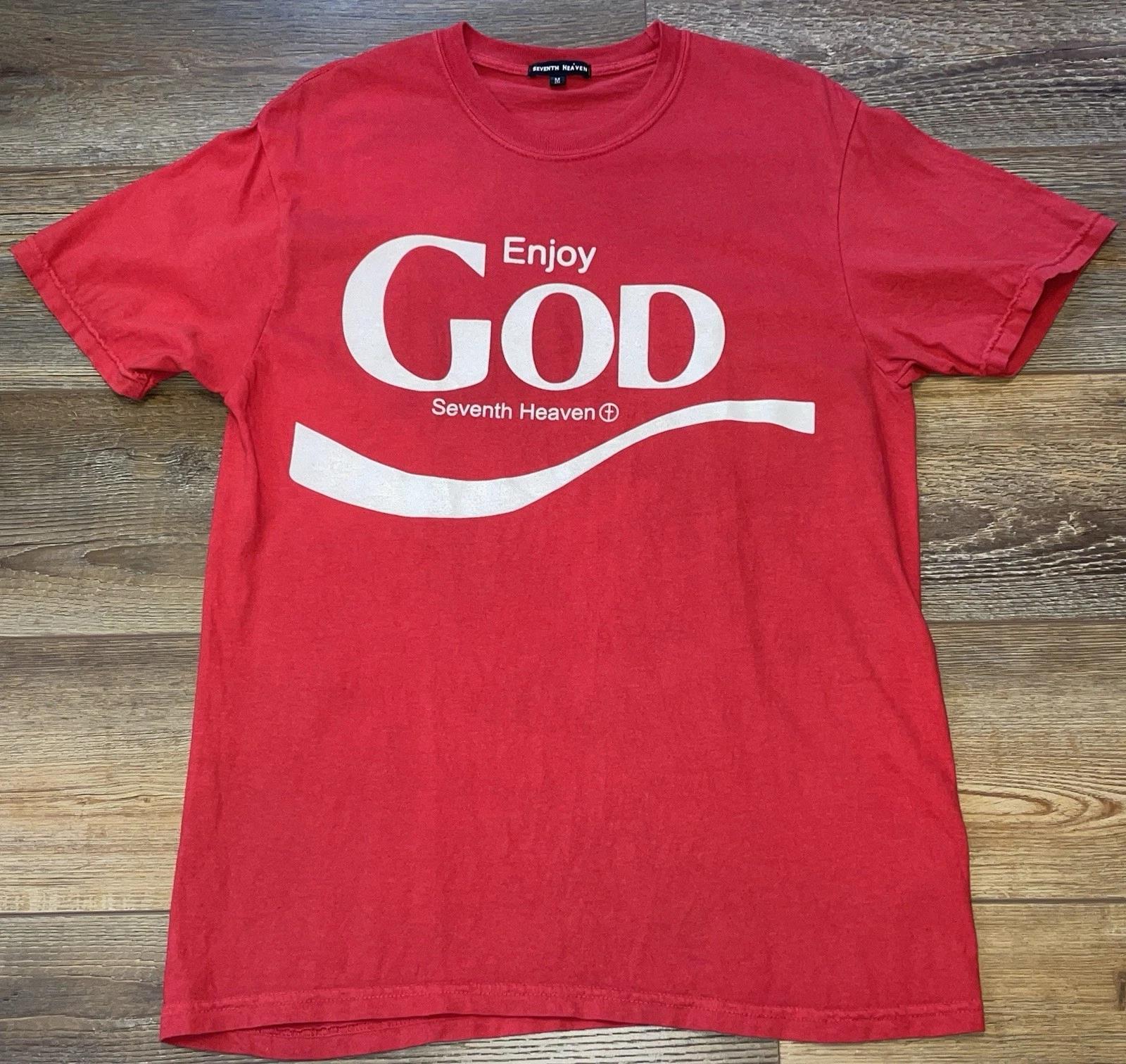 

Seventh Heaven Jesus / GOD Cola Logo Tee Shirt Mens M Designer Fashion 3XL