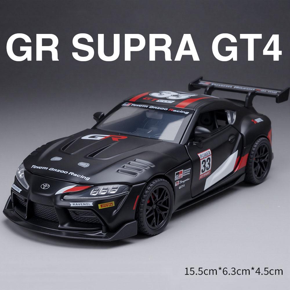 1:32 Scale Supra GT4 Prado Car Model Toy Doors Opened Sound Light Pull Back High Simulation Cars Models for Children's Toys