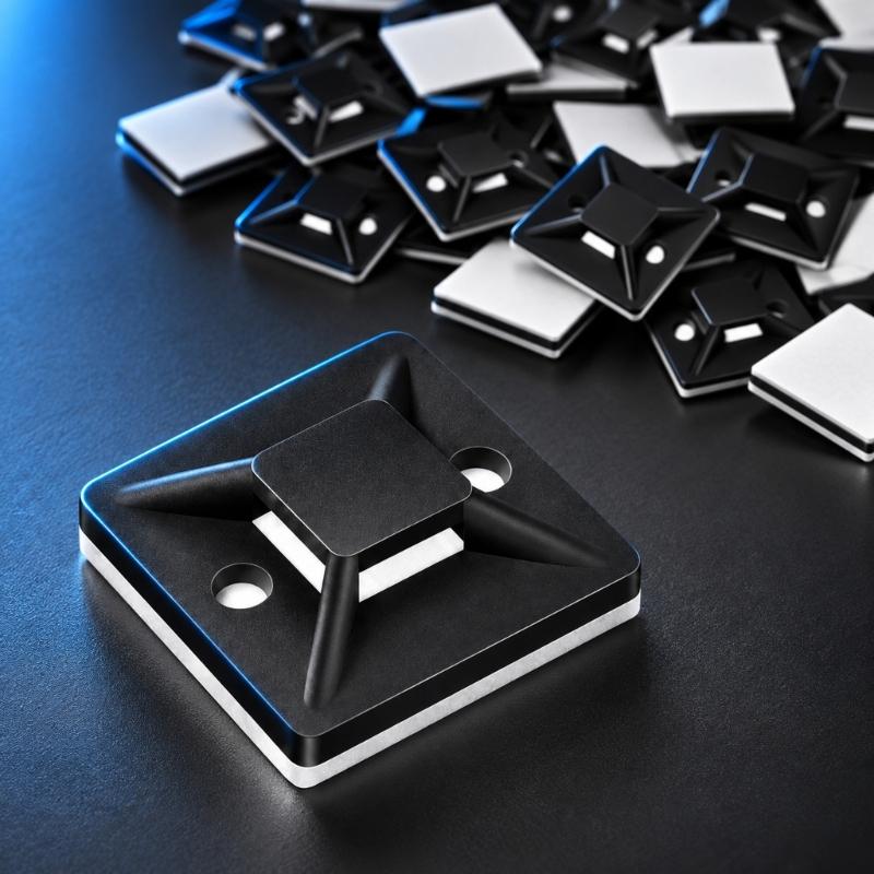 Adhesive Cable Tie Holders, 100 Pack for Organizing Power Cords, Data Cables, Lighting Lines, and Small Cables at Desks
