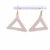 Custom Metal Gold Plating Imitation Pearl Triangles Shape Dear Delta Diva DST Earrings Sorority Ear Ring Jewelry for Gift
