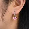 100% 925 Silver Colorful Butterfly Ladybug Rose Bow Pendant Earrings For Women Fashion Anniversary Party Jewelry Gifts