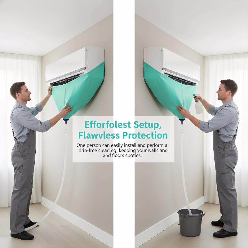 Air Conditioning Cleaning Kit Leak-proof Cover Full Set Of Air Conditioner Cleaner With Water Pipe Disassembly-free Clean Tools