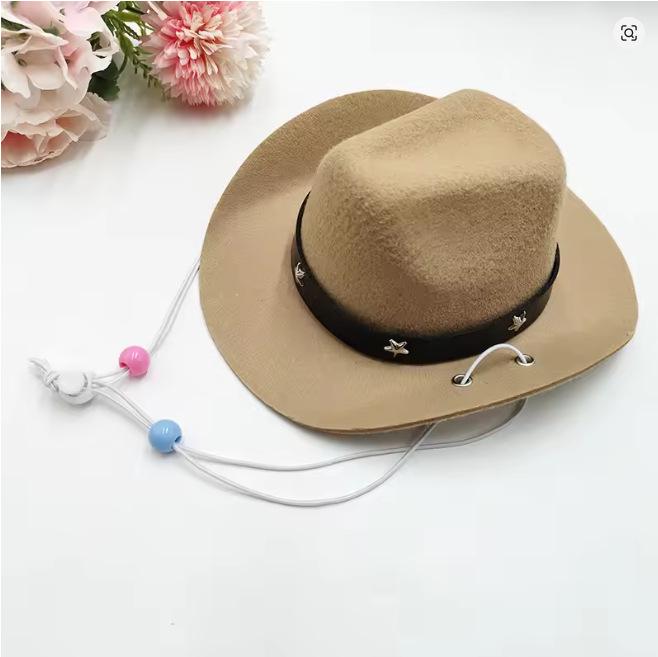 Pet Kitten & Dog Cowboy Hat - Western Style Birthday Party & Festival Mini Hat 