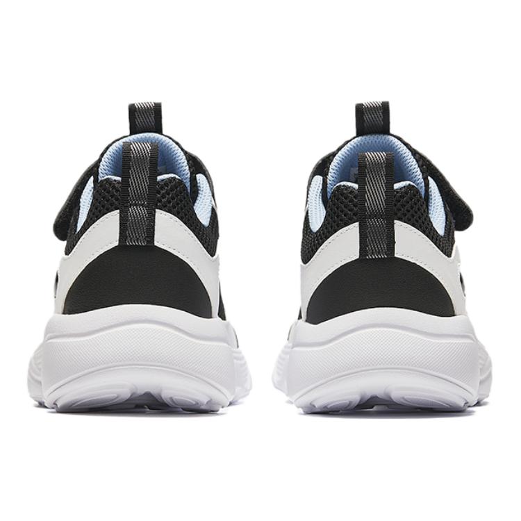 Anta Comfortable Versatile Shock Absorbing Breathable Low Top Casual Shoes Kids sneaker Black White 312438803-1