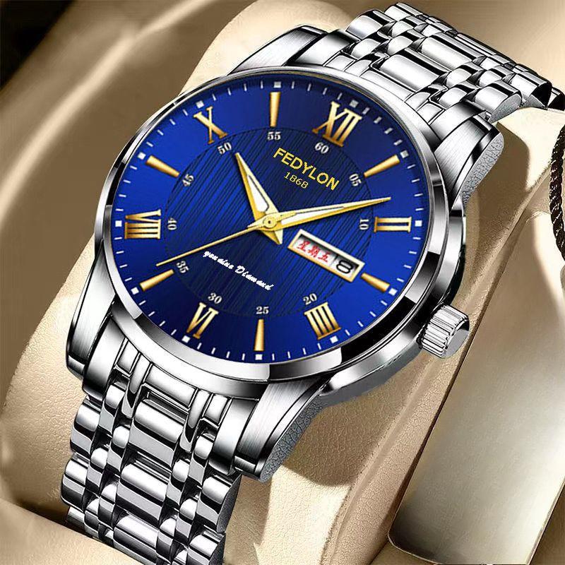 New Fully Automatic Non-mechanical Men's Watch Men's Business Versatile Waterproof Steel Quartz Watch