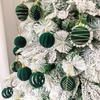 Velvet Flocked 6cm Plush Fabric Christmas Tree Ornaments, Set of 30 Pendants