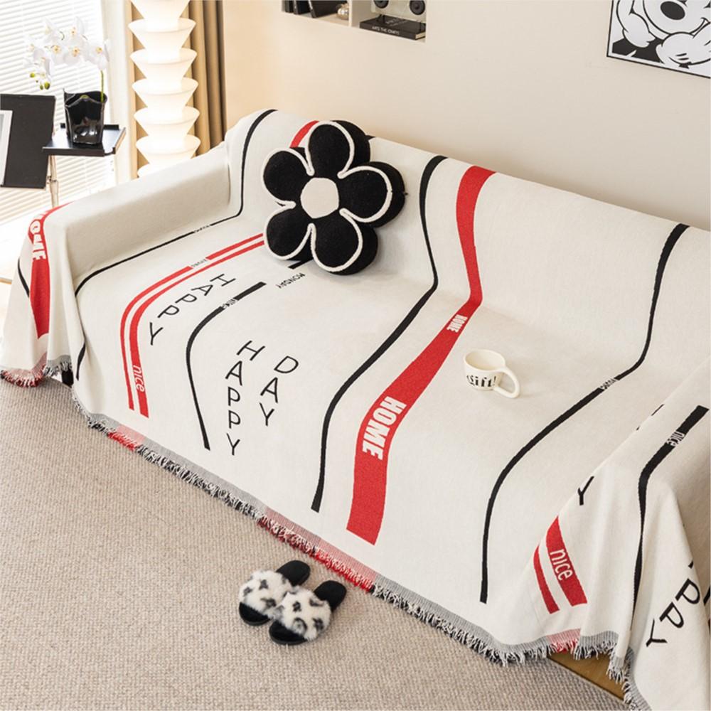 Funda Sofa 2 Plazas Modern Simple Ins Sofa Cover with Tassels for Living Room Non-slip Sofa Towel Blanket Bed Cover Decor