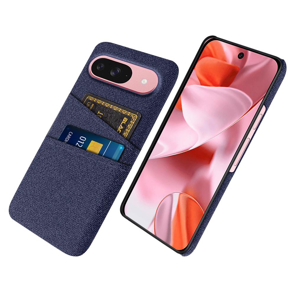 

For Google Pixel 10/10 Pro Case Cloth+Hard PC Phone Cover with Dual Card Slots Blue
