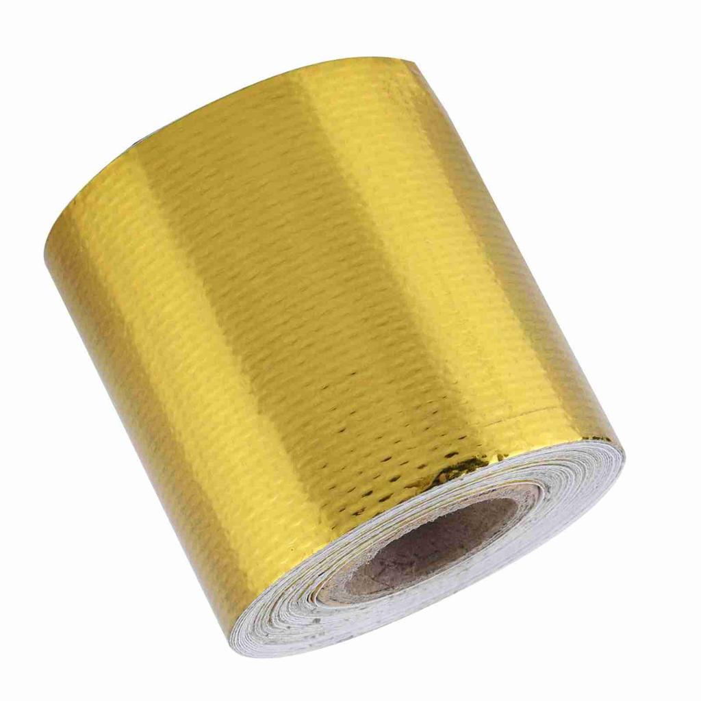 5m * 5cm Car Aluminum Foil Adhesive Reflective Heat Shield Wrap Tape (Golden)