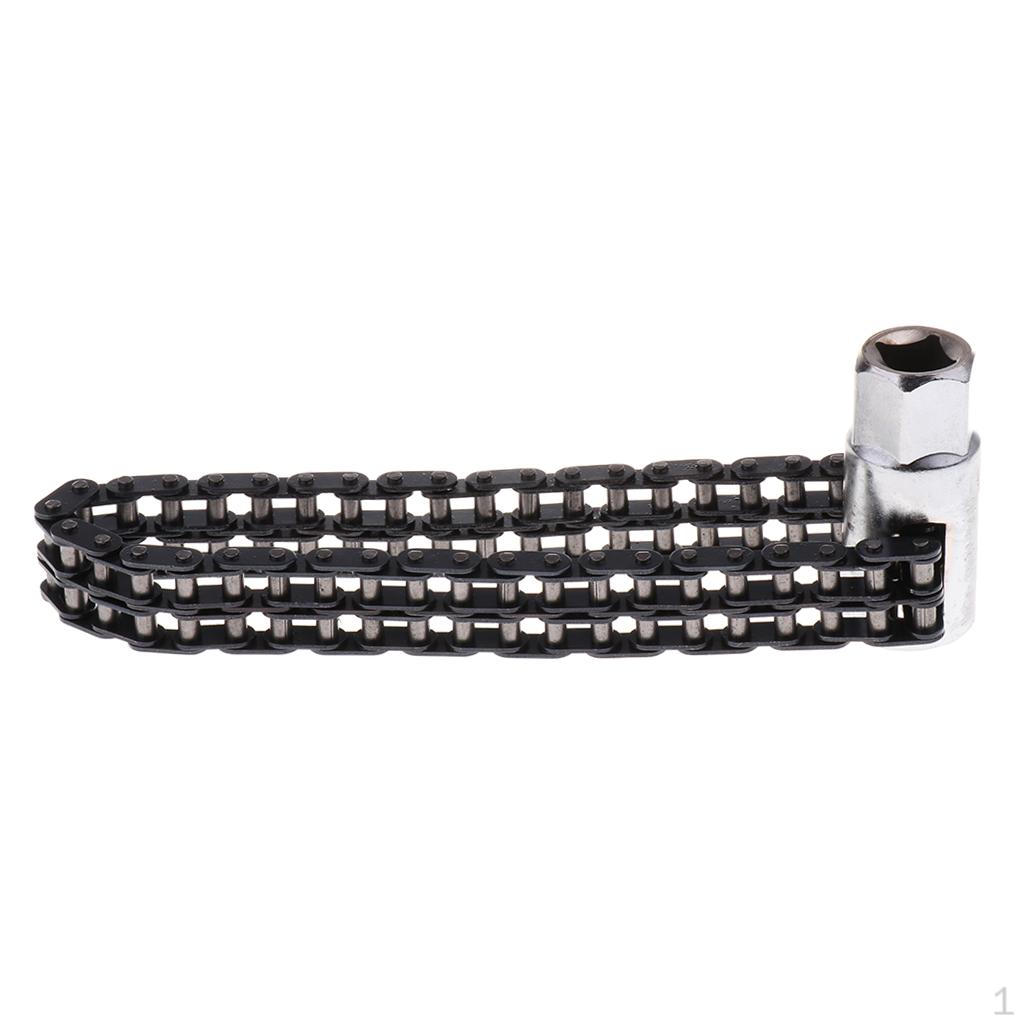 

120mm Heavy Duty Oil Filter Chain Wrench 4 Knots Removal Tool Auto Accessory