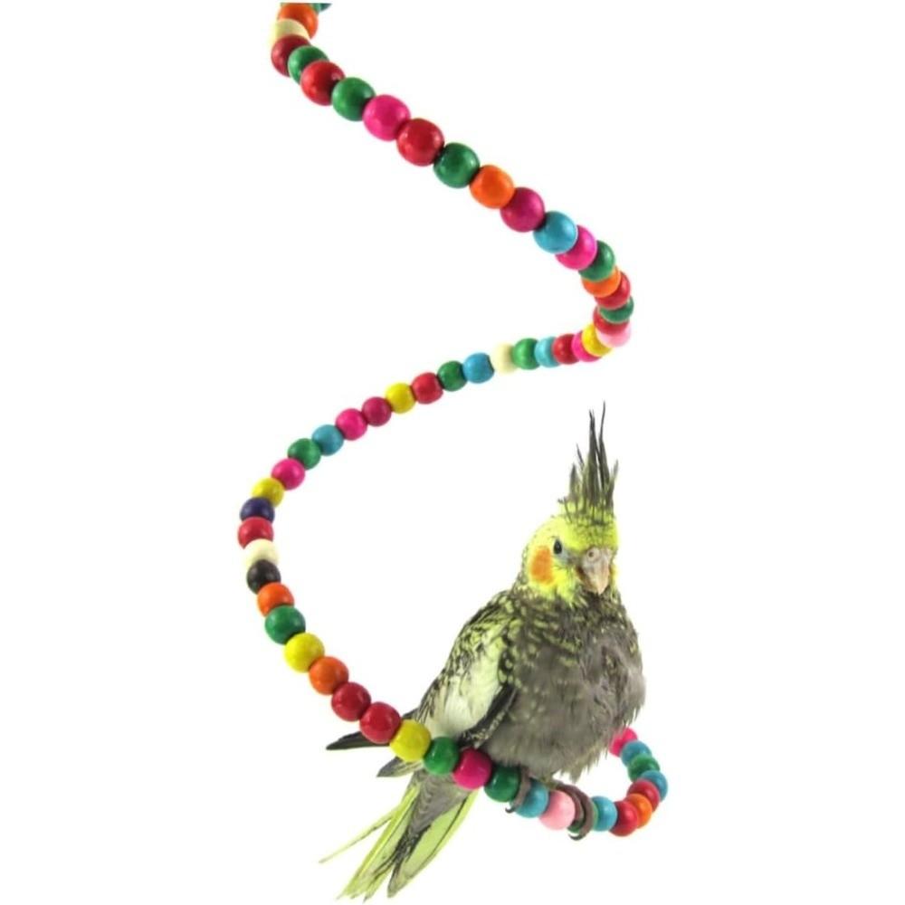 Hanging Hooks Bird Stand Colorful Beads Birds Accessory Colorful Swing Cage Hanging  Perching Rest