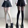 Cute Girl Jk Pantyhose Japanese Bowknot Splicing Cross Tie Stockings Cos Sweet Girl Fake High Tube Black Silk Tights Stockings