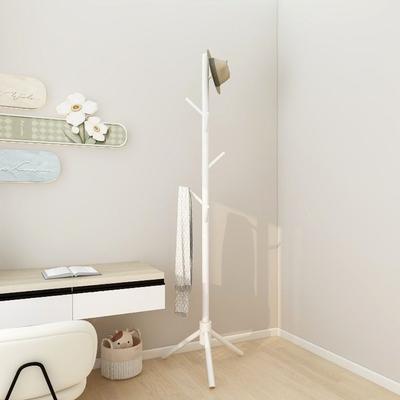 New 8 Hooks Coat Rack Floor-standing Sturdy Hanging Pole Rack Space Saving Clothes Drying Stand Room Organization