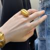 Exaggerated Metal Golden Plated Lips Shaped Adjustable Ring For Women Fashion Jewelry Accessories