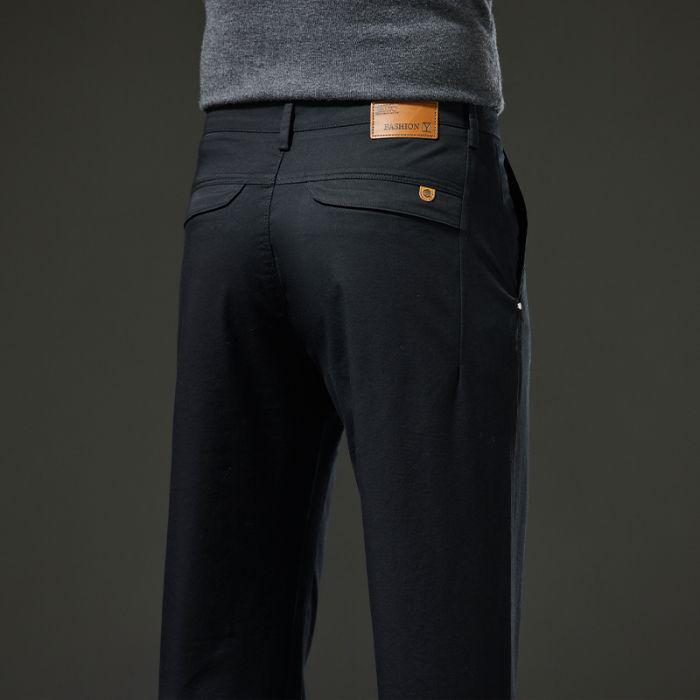 

Мужские деловые брюки кэжуал на флисовой подкладке - Осень/Зима 2025, Свободные, Прямые Size 34 [Waist 2.7 ft]