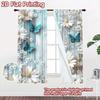 2D flat Photography Backdrop Party Backdrop Butterflies and Daisies on Blue 100% Polyester Vibrant Reunion for Booth seats