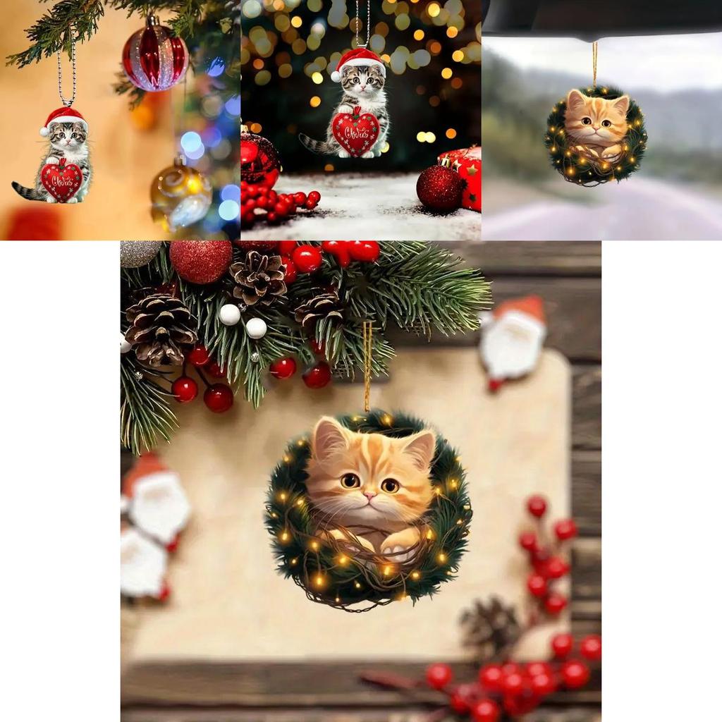 Kreative Cartoon Katze Acryl Deko Hängeanhänger für Autoinnenzubehör