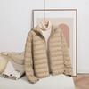 Nuova moda autunno e inverno giacca corta leggera in piumino con cappuccio giacca con cerniera da donna marea calda