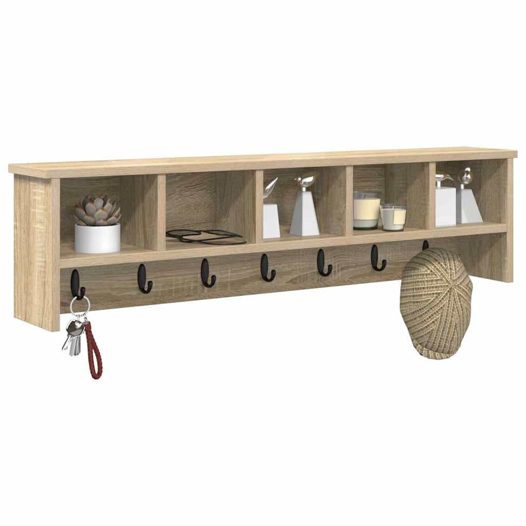 Wall Mounted Nightstand Sonoma Oak 100 X 16 X 26 Cm