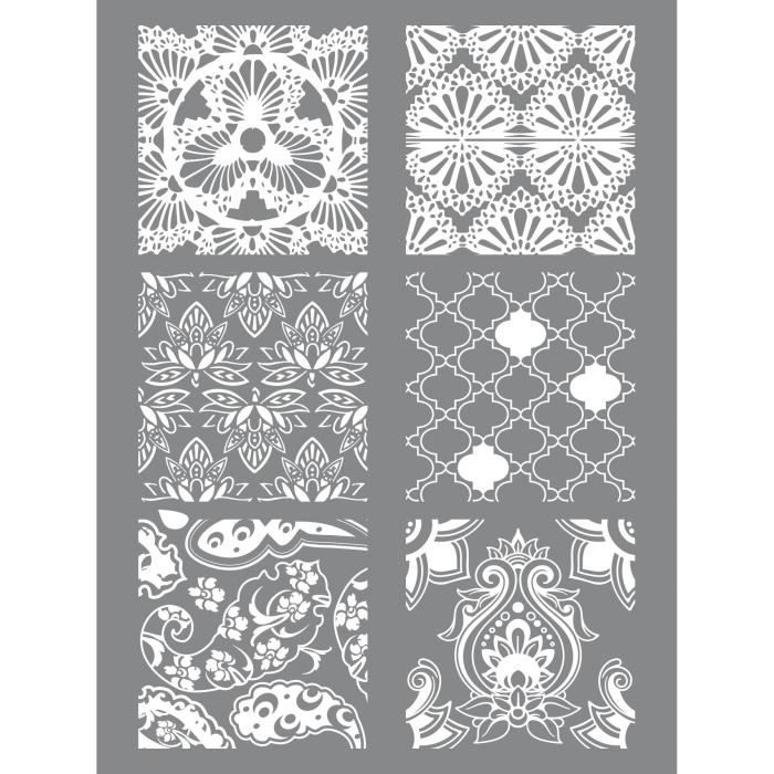 Pochoir - Graine créative - Hindou - Décoration en polymère - Motifs inspirés de l'Inde - Finesse des coupes