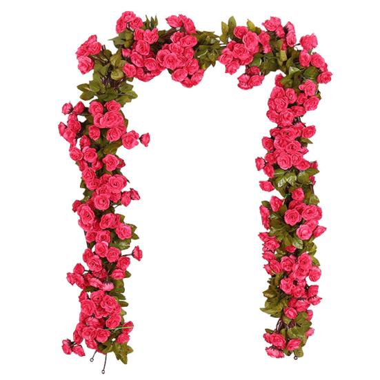 

Роза Искусственные Цветы Симуляция Лианы Реалистичный Вид Яркий Цвет DIY Искусственные Растения Лианы Свадебное Украшение красный