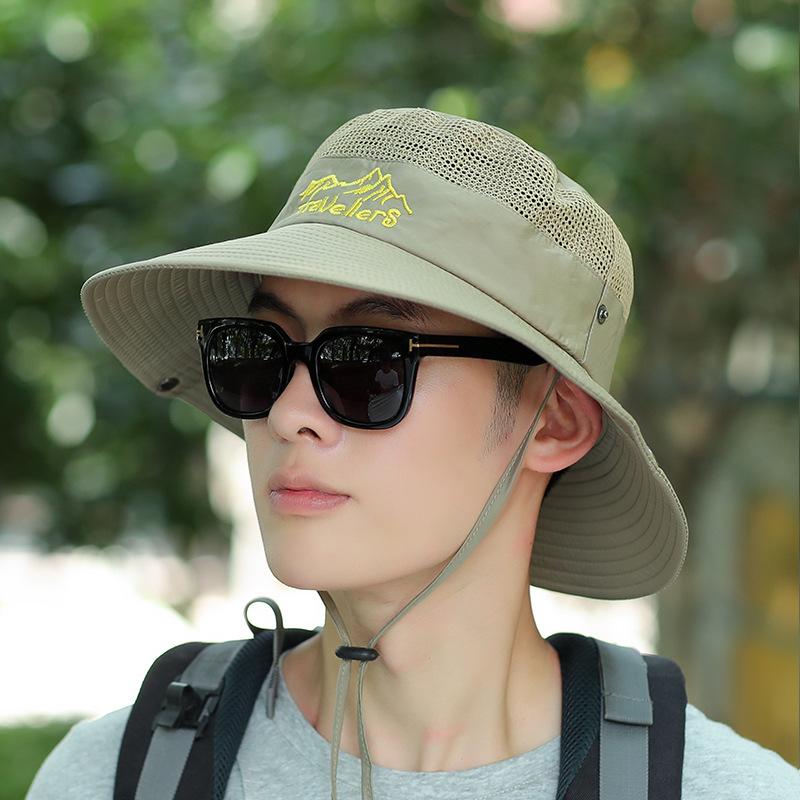 Big eaves mountaineering hat men's summer outdoor fishing hiking sun protection visor UV protection bucket hat leisure