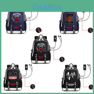 Stranger Things Backpack For Students Lightweight And Durable With Usb Charging