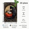WhimsyCat Aluminum Metal Wall Art, Cat & Goldfish Sign, Durable 2D Tin Decor for Home Studio Classroom