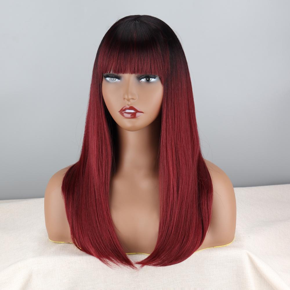 LISI HAIR Dámská dlouhá hnědá vlnitá paruka s ofinou Syntetické vlákno Přírodní vlnitá hnědá Cosplay Hnědá paruka na denní nošení